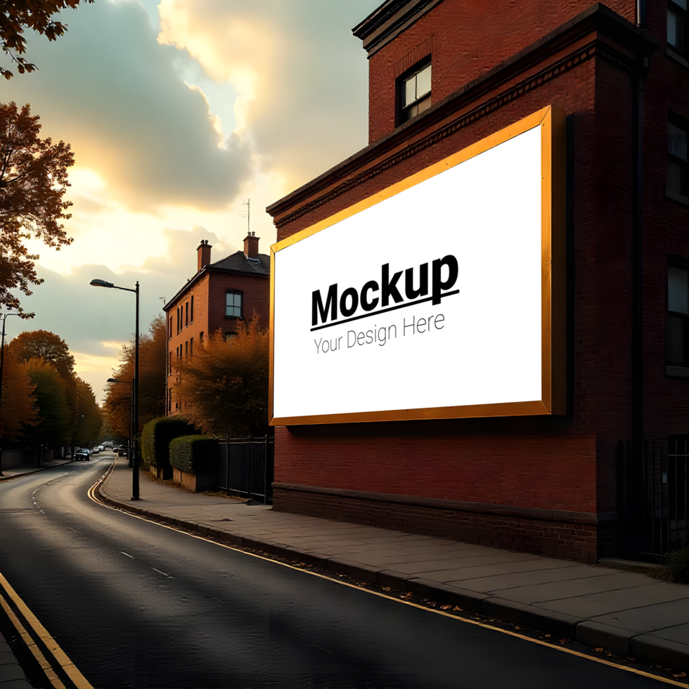 Roadside Billboard Mockup on Brick Wall Ready for Customization psd