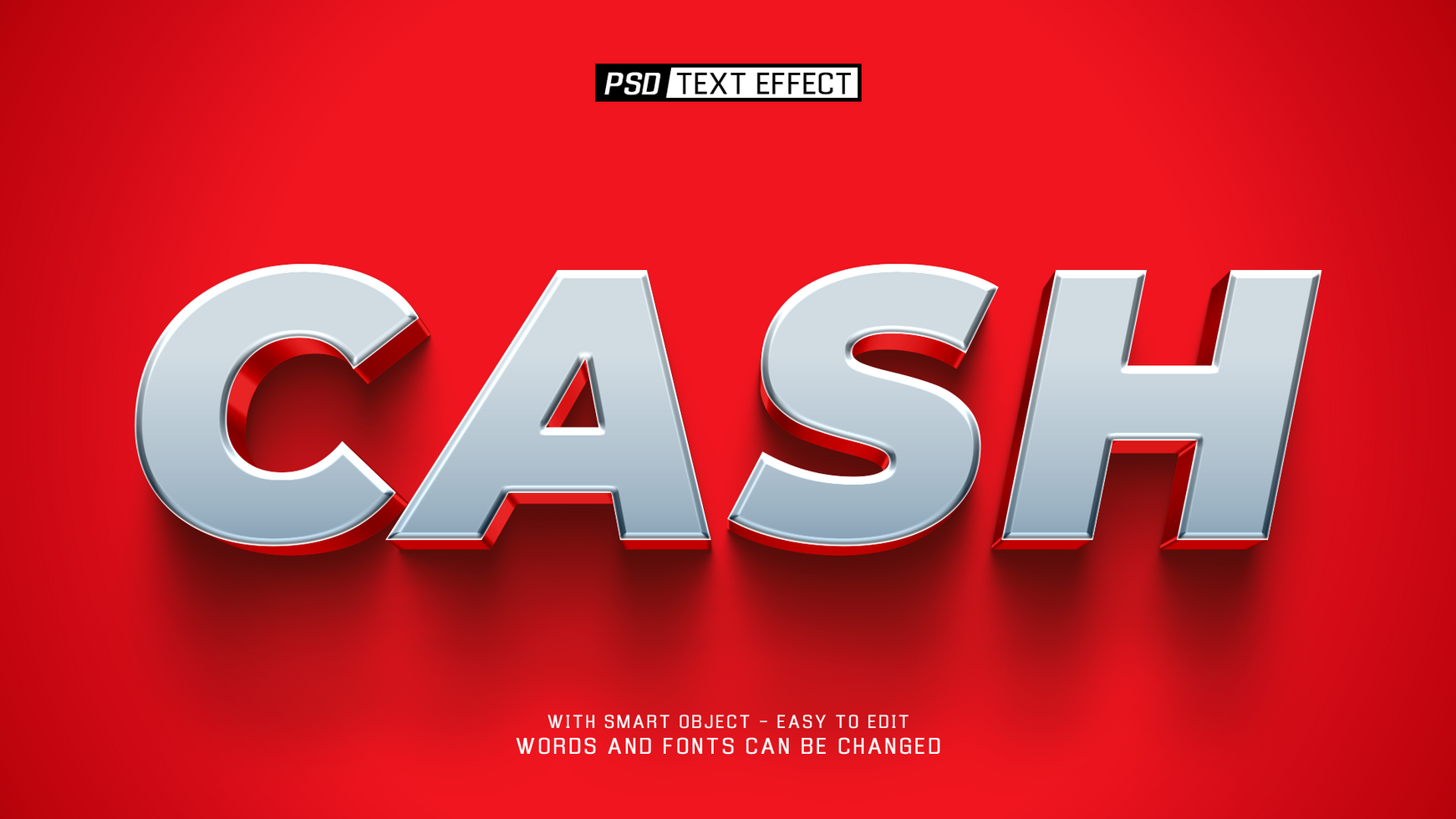 cash 3d text effect psd