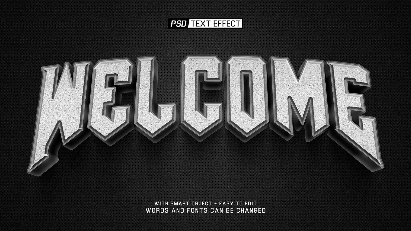 welcome 3d text effect psd