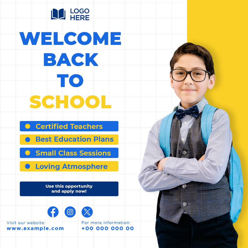 Back to School Social Template for Social Media Post and Banner psd