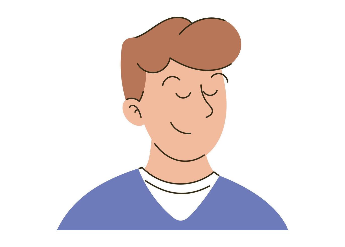 Portrait flat cartoon isolated illustration of a smiling medical professional, showcasing a calm and approachable demeanor. Funny male doctor. vector