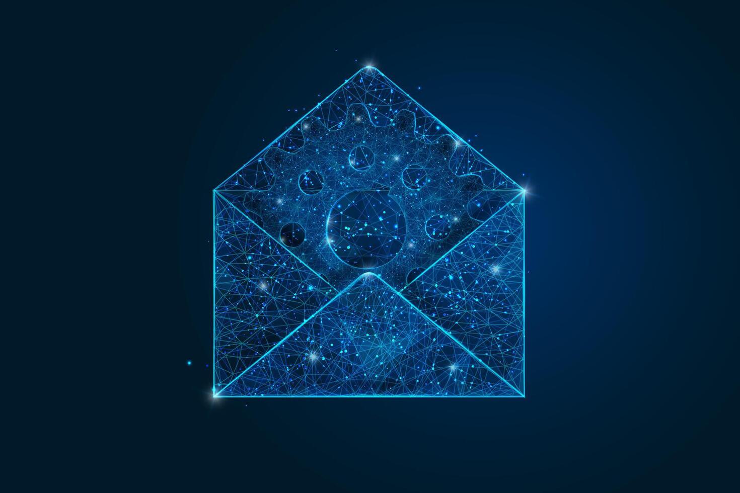 Abstract isolated image of a letter, mail or message interaction, business, connection. Polygonal illustration vector
