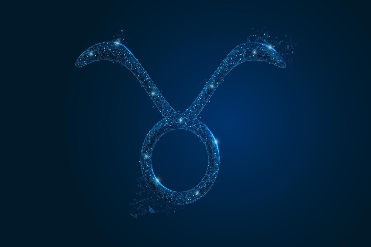 Abstract futuristic image of Taurus zodiac sign. Astrological horoscope characteristic. vector