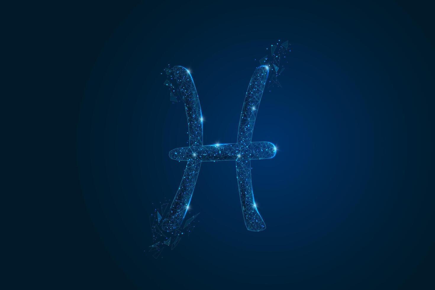 Abstract futuristic image of pisces zodiac sign. Astrological horoscope characteristic. vector