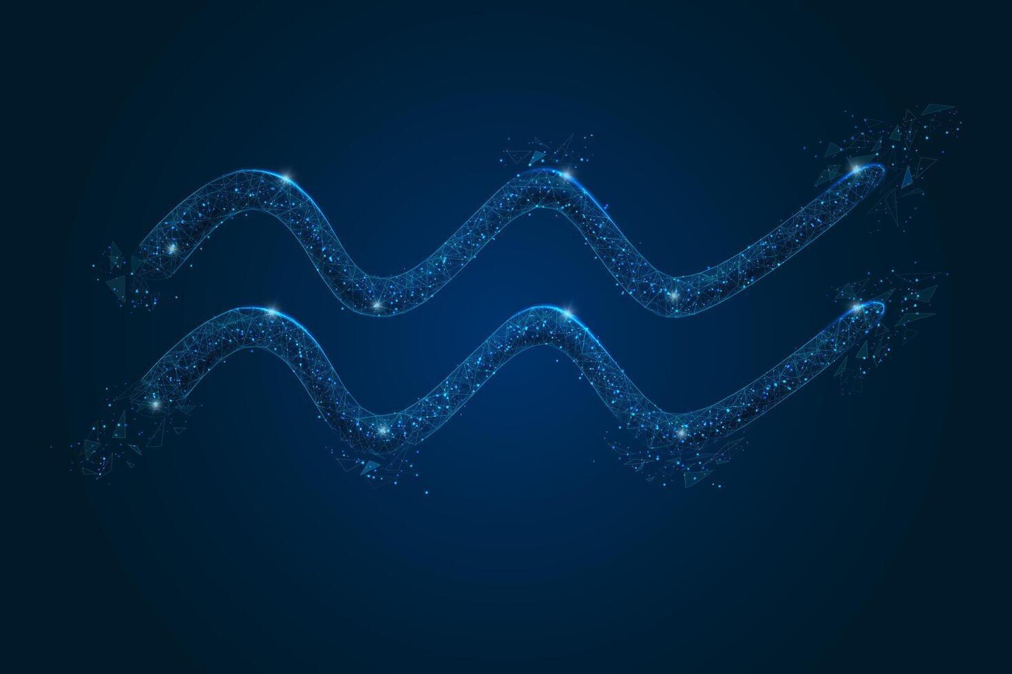 Abstract futuristic image of aquarius zodiac sign. Astrological horoscope characteristic. vector