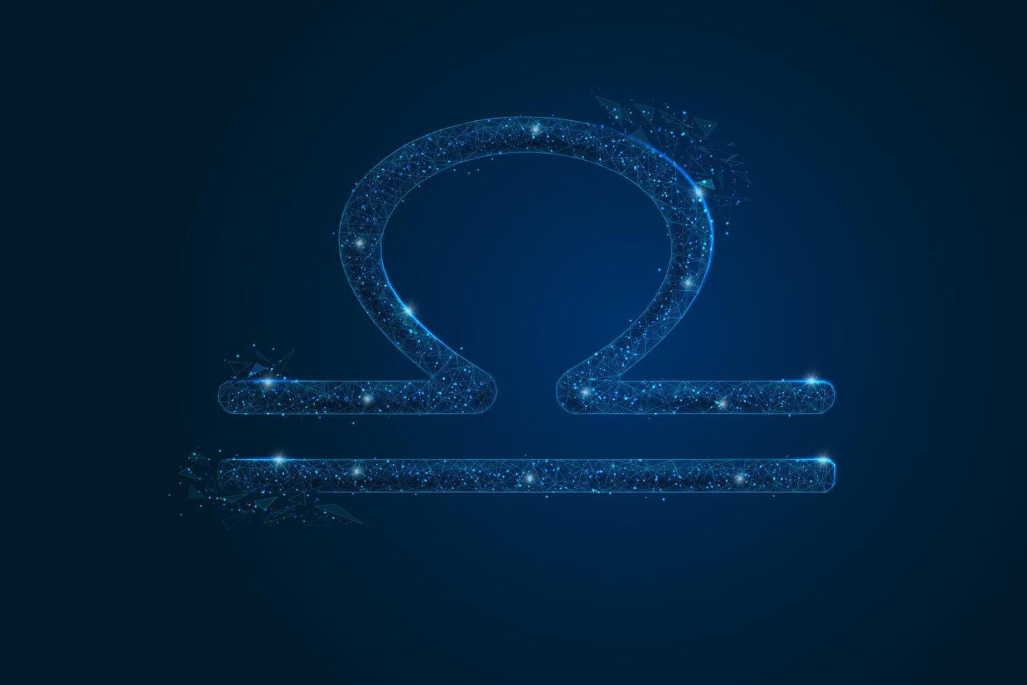Abstract futuristic image of libra zodiac sign. Astrological horoscope characteristic. vector