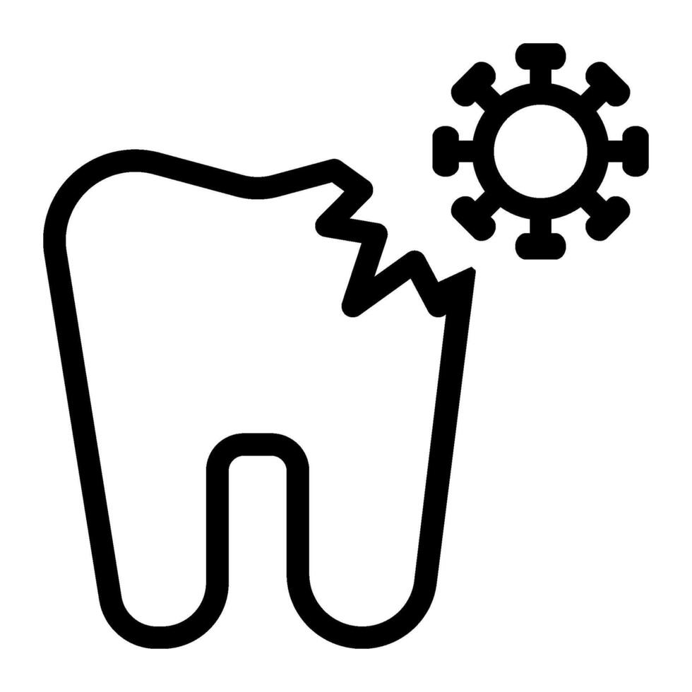 cavity tooth and bacteria icon vector