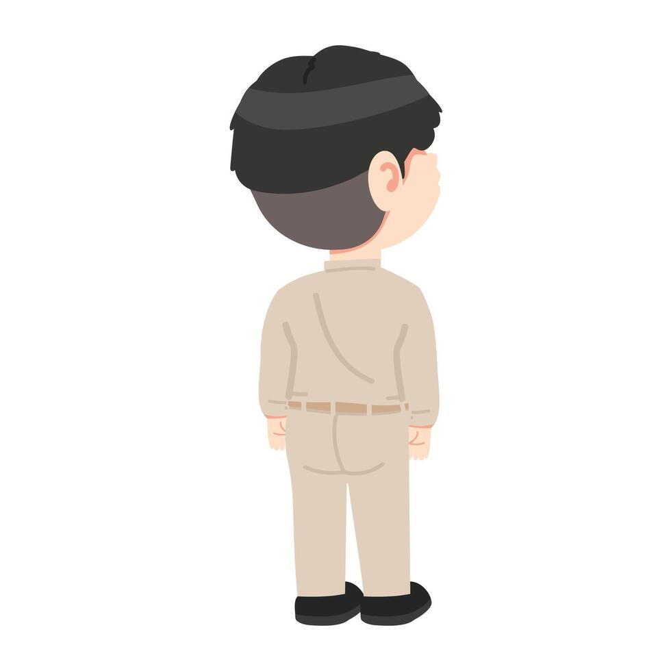 Back view of a male teacher vector