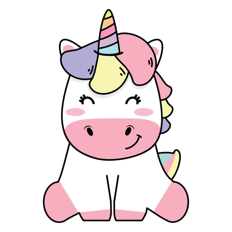 illustration of unicorn Character Design vector