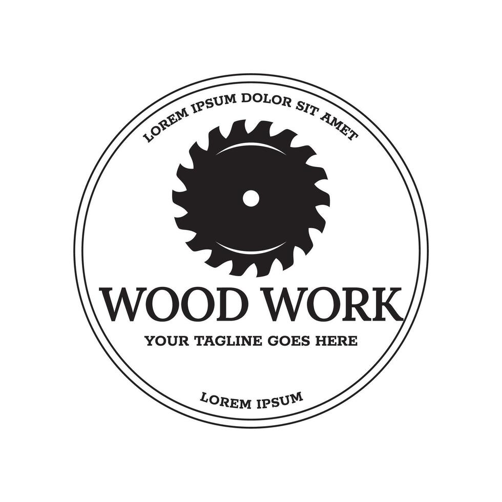 Woodwork logo template vector