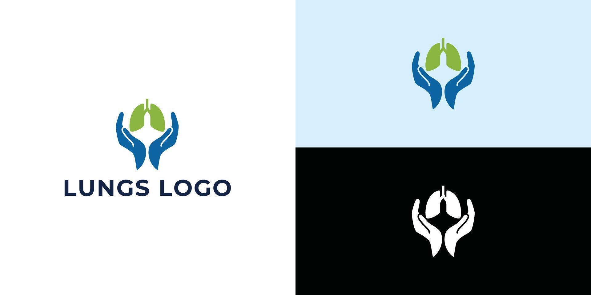 Lungs logo design vector