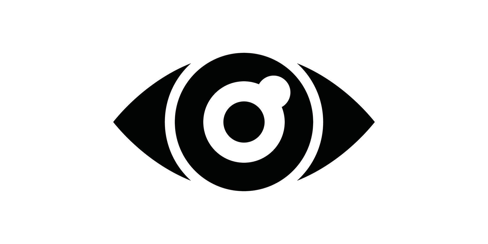 An eye with a black and white logo vector
