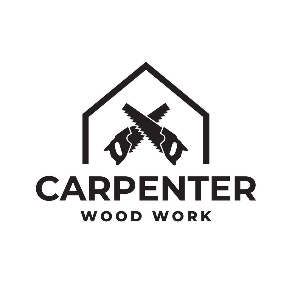 The logo for carpenter wood work vector