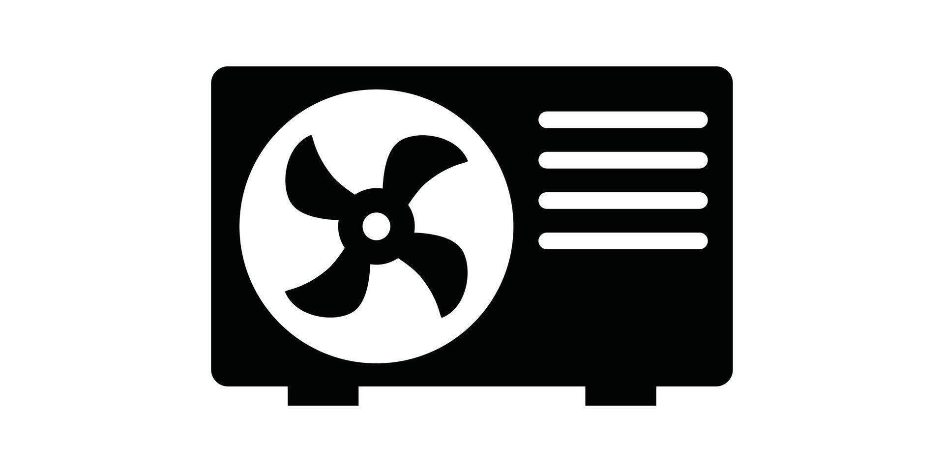 A black and white image of a fan on a wall vector