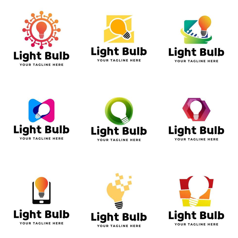 Light bulb logo design template vector