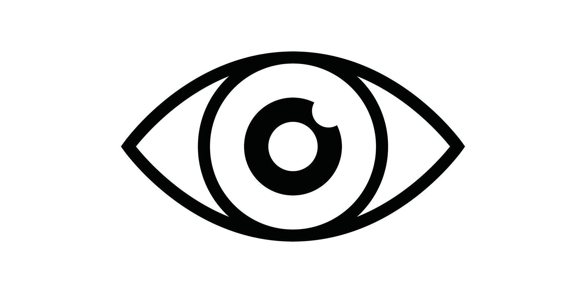 An eye icon on a white background vector