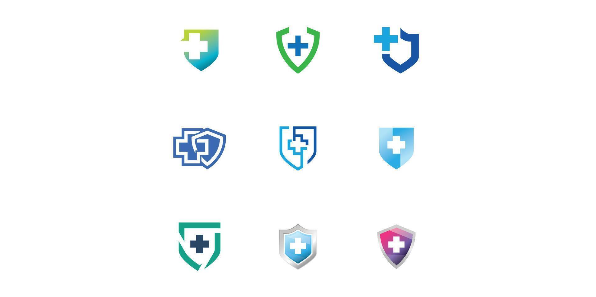 A set of four different logos for medical services vector