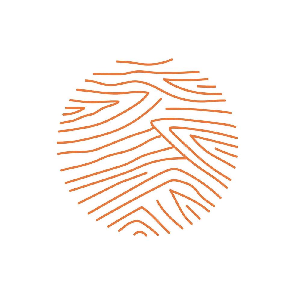 A fingerprint pattern in the shape of a circle vector