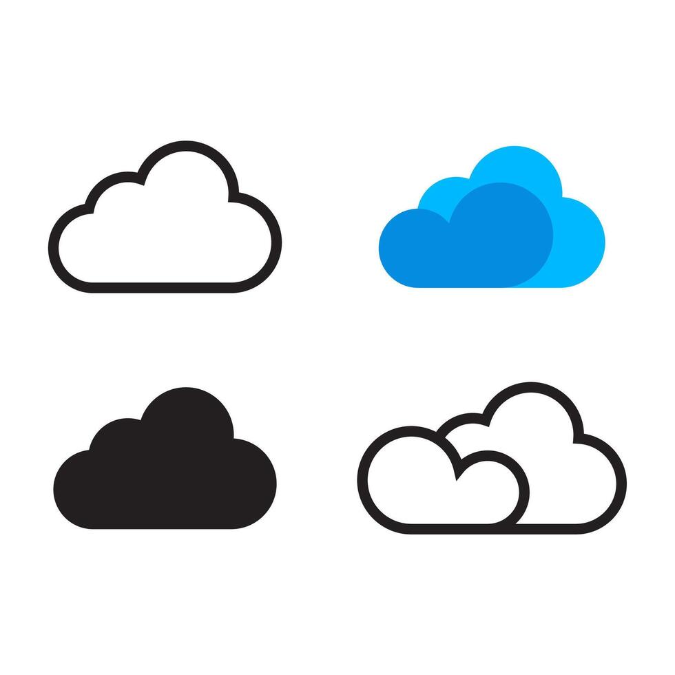 Cloud icon set illustration vector