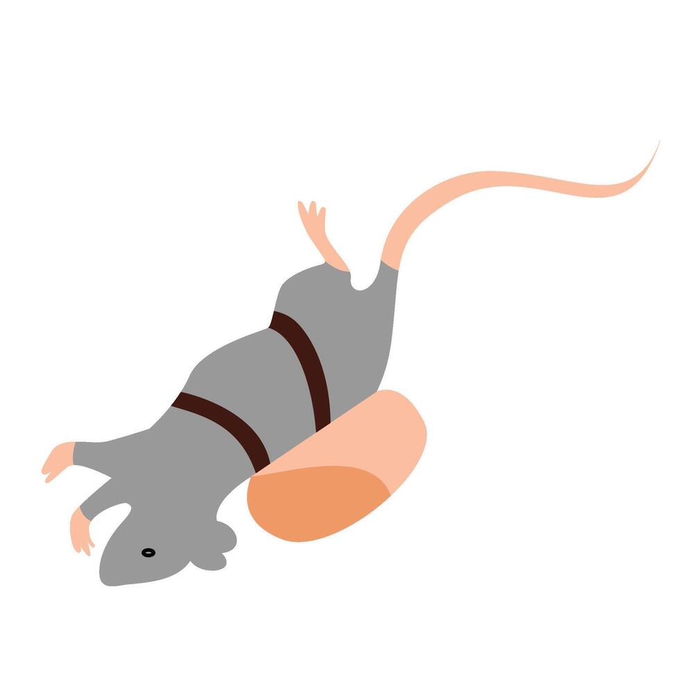 Rat holding backpack Deflation Illustration vector