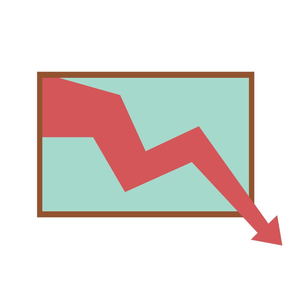 Decreased plummeted graph Deflation Illustration vector