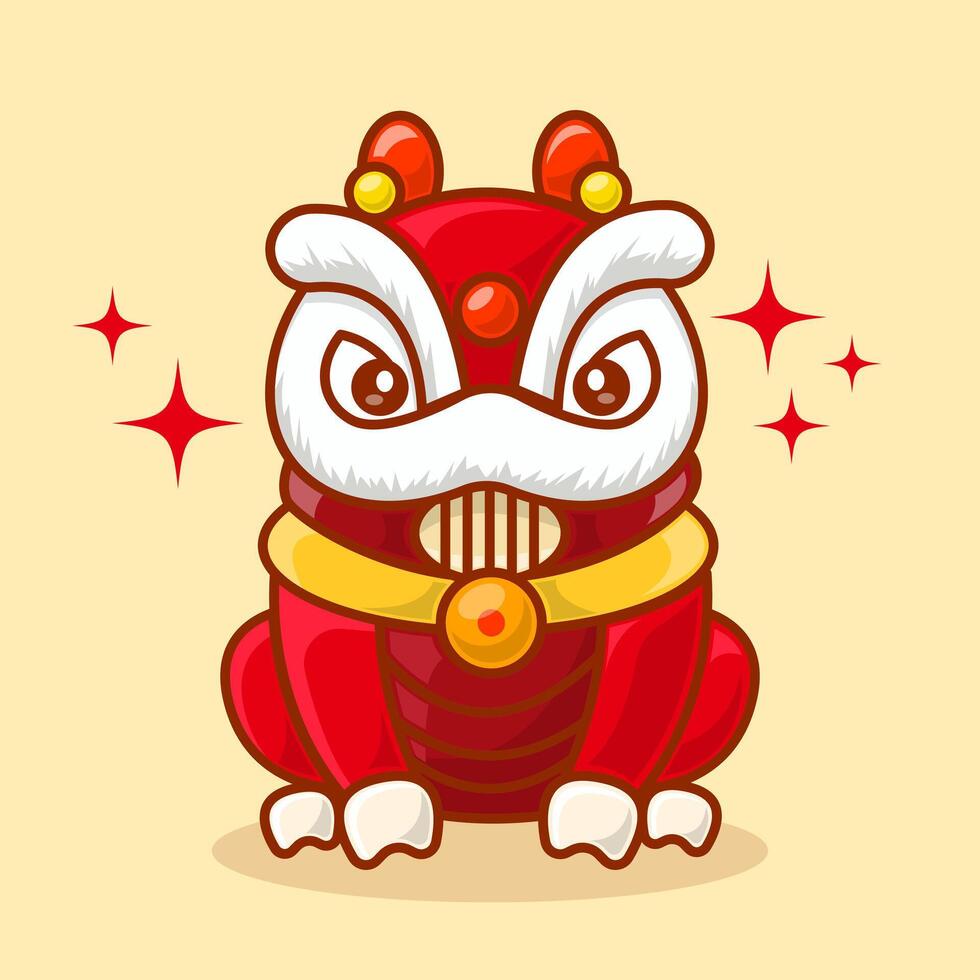 illustration graphic of a lion dance for Chinese New Year celebrations vector