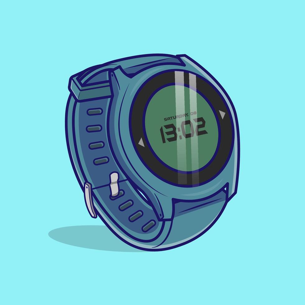 Illustration graphic of blue watch vector