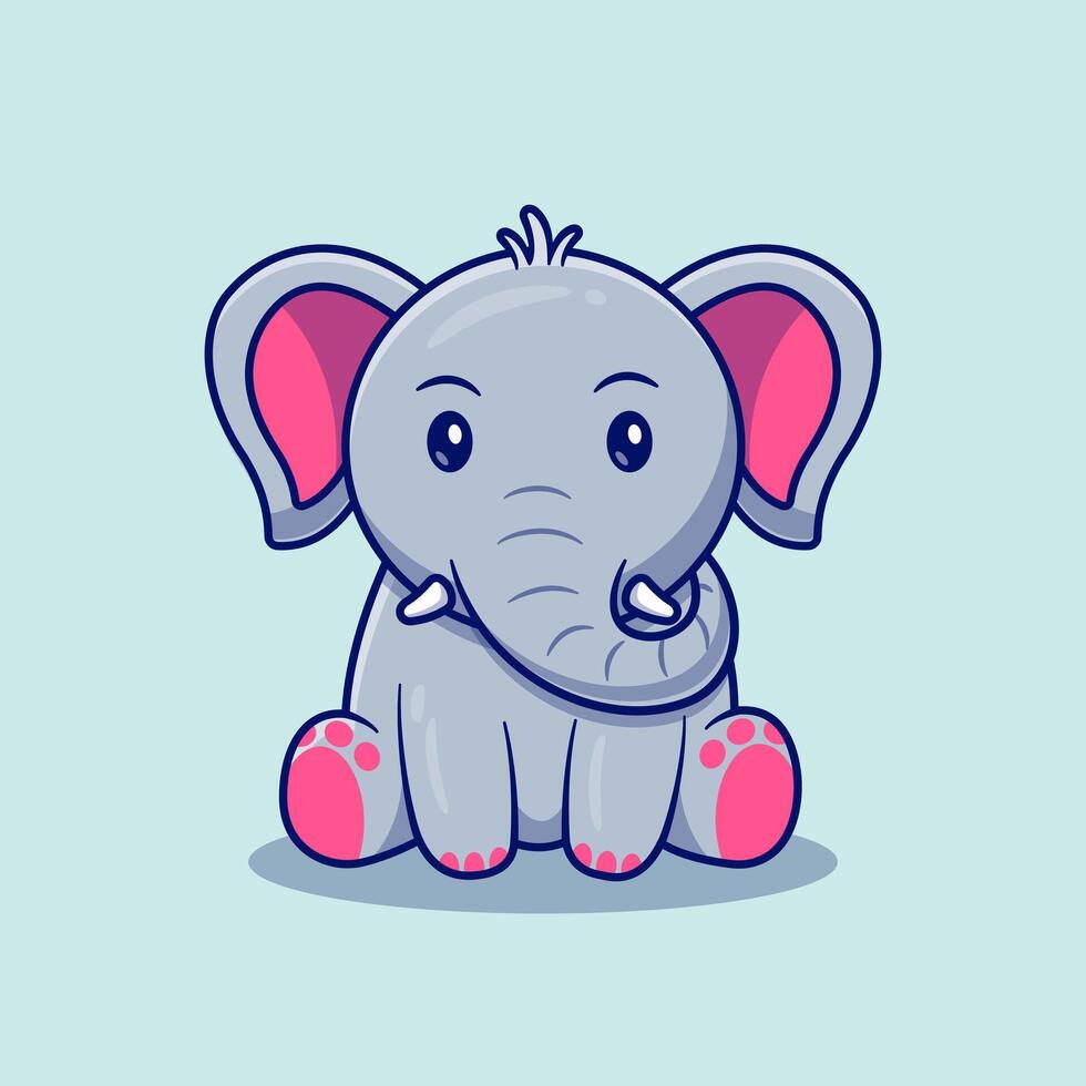illustration graphic of cute elephant animal vector