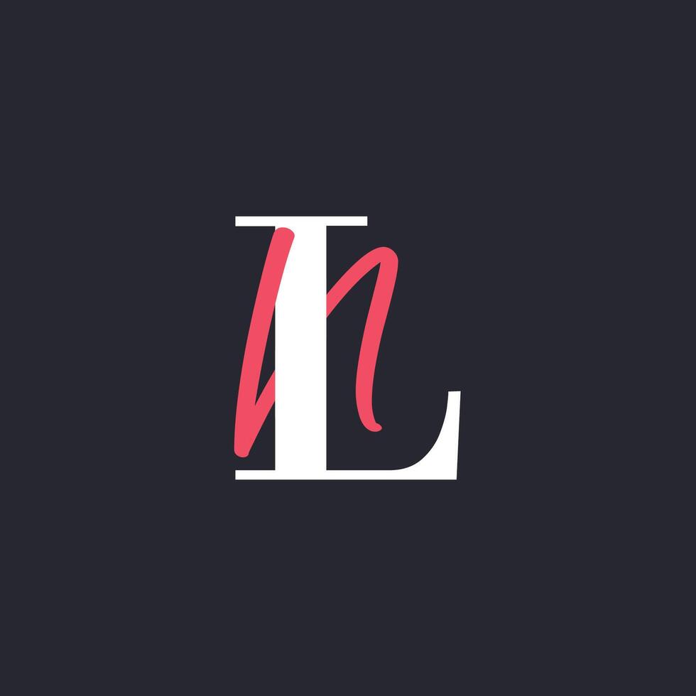 Letter LN Logo. Perfectly Blended Initials LN Letter Logo Design vector
