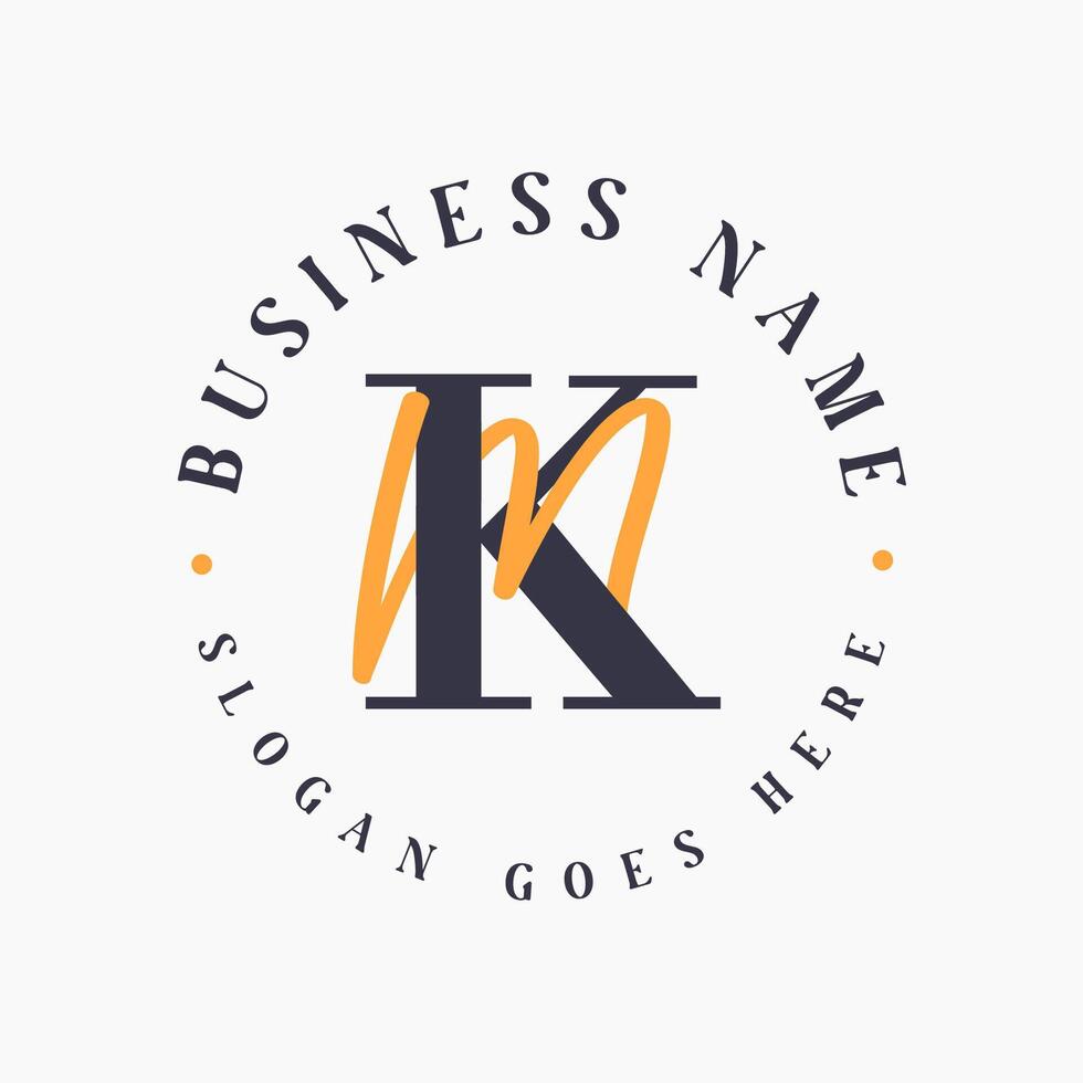 Elegant Letter KM Initials Logo for Corporate Branding. KM Lettermark Logo for Fashion and Beauty Brands vector