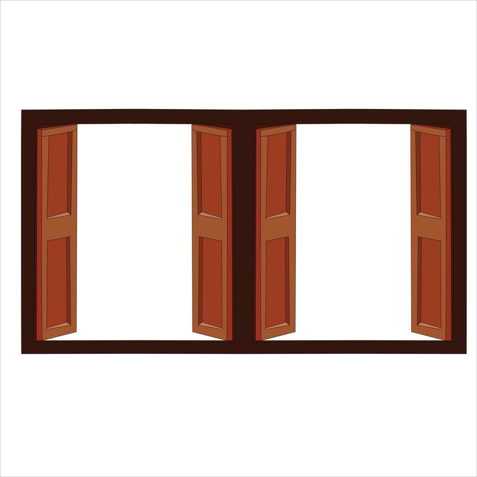 2d Window cartoon vector