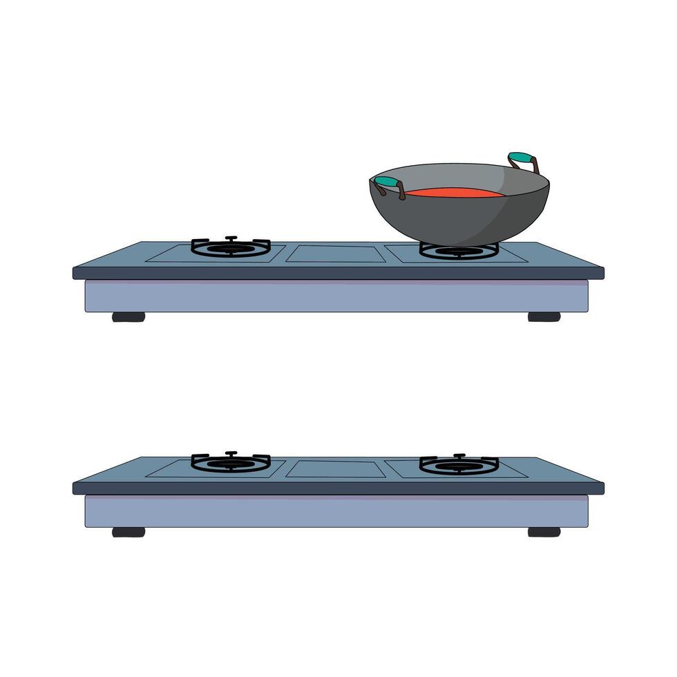two burner stove icon . 2d Stove design on a background. vector