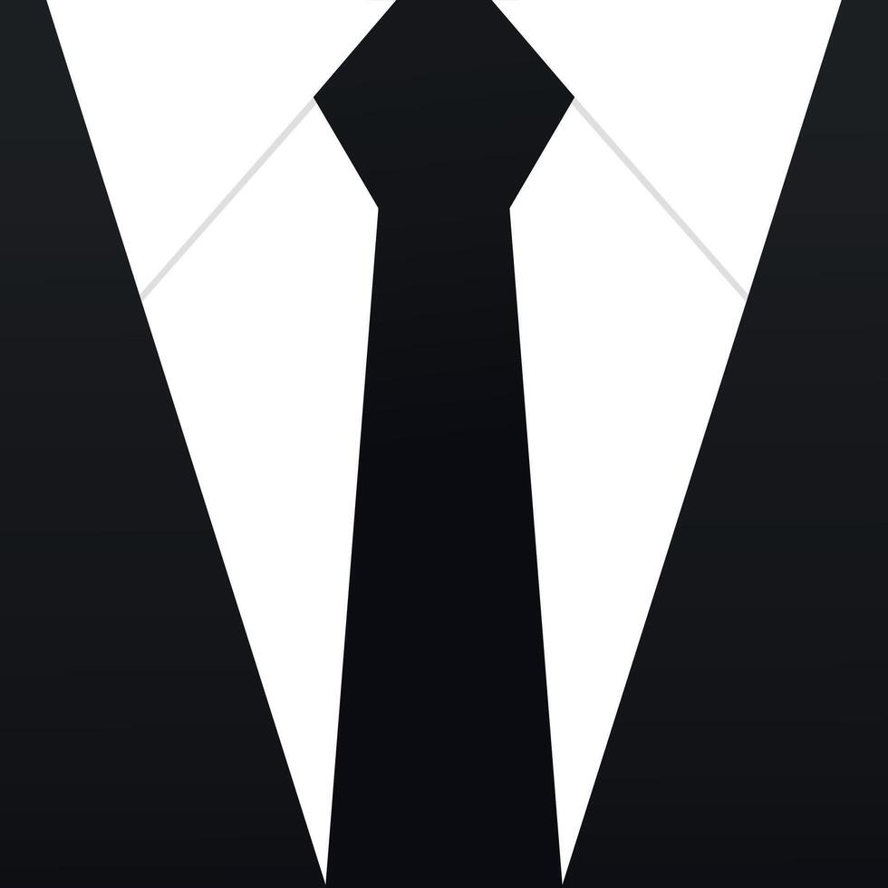 Black suit with tied bow. Black and white suit and bow tie background vector