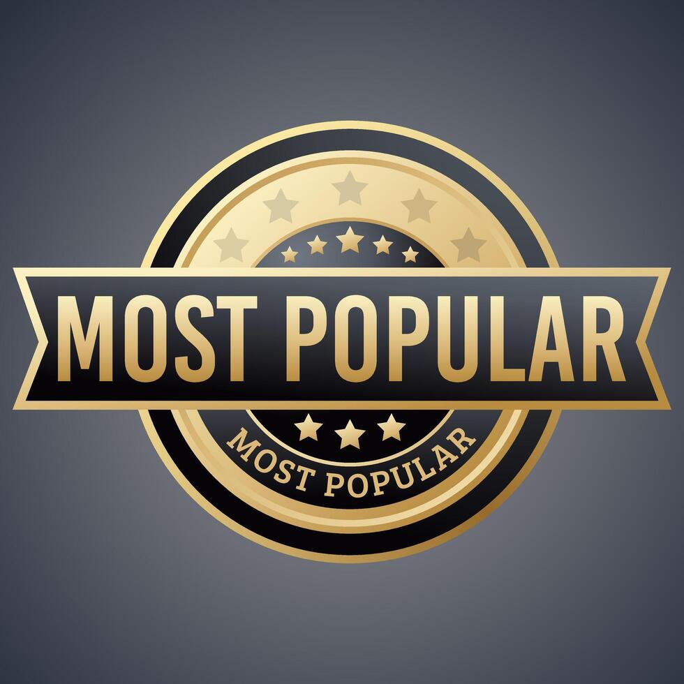 Most popular luxury gold badge vector