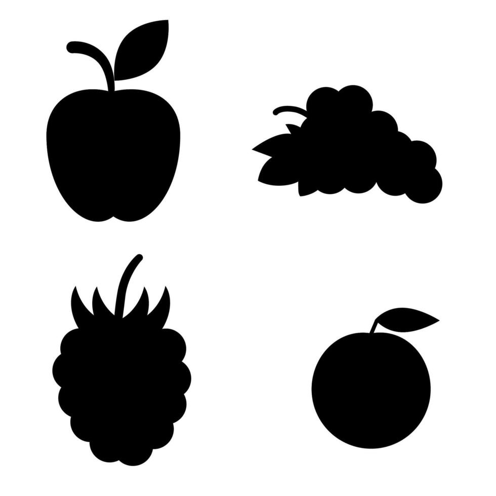 fruit silhouette bundle vector