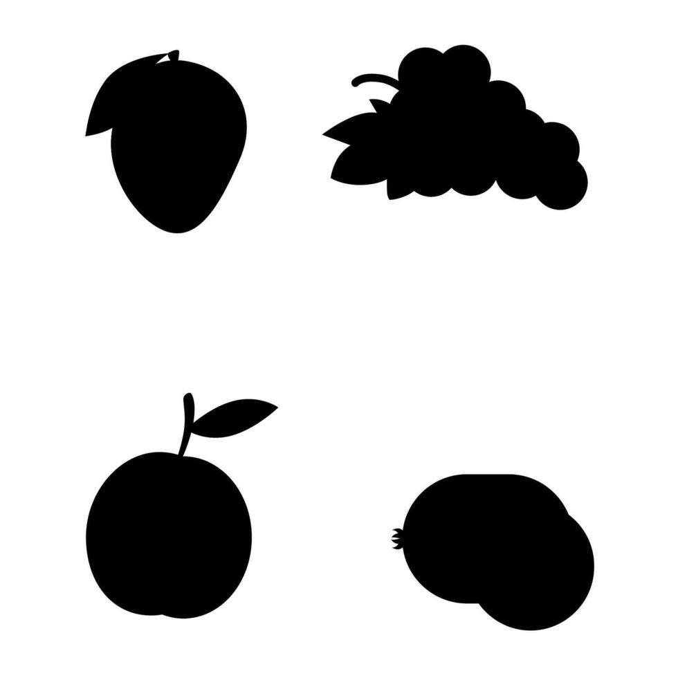 black silhouette fruit vector