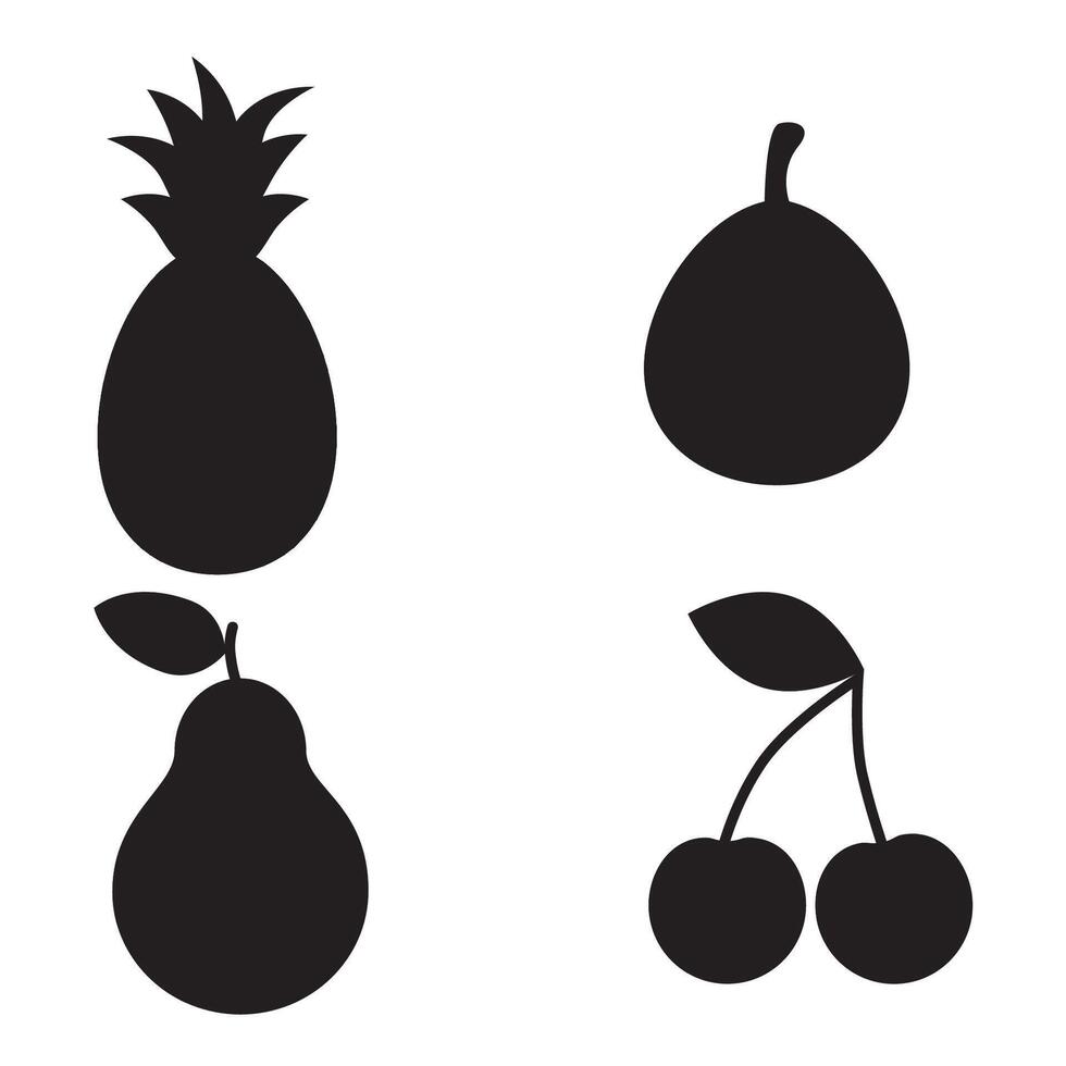 New fruit silhouette vector
