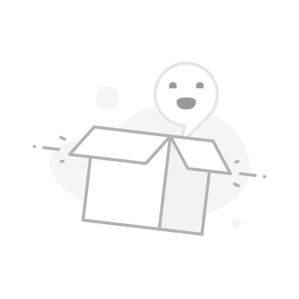 illustration of empty cardboard box. Minimalistic design representing emptiness, no content, blank state. illustrating empty pages, out of stock notifications, placeholders in websites and mobile app vector