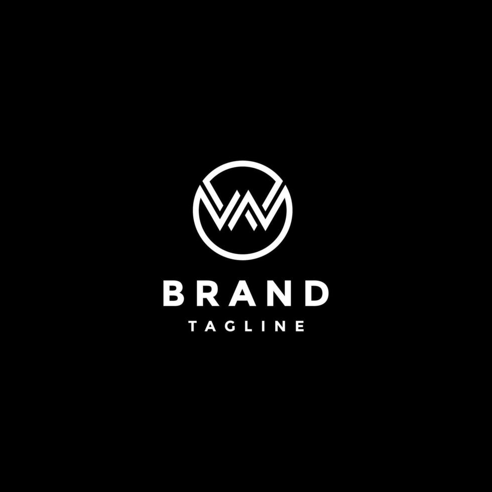 Initial W and W Letter Line Inside Circle Logo Design. Initial Lines WW Letters Inside Circle Logo Design. vector