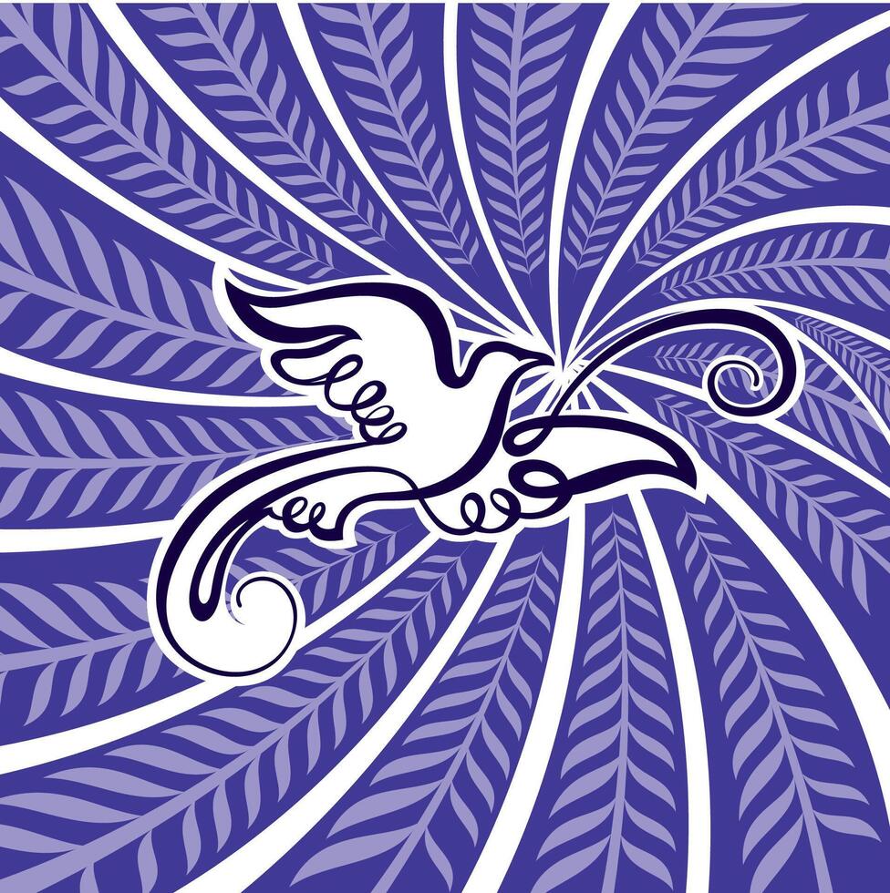 Dove of Peace. Pigeon. Concept of the world. Boho Bird vector