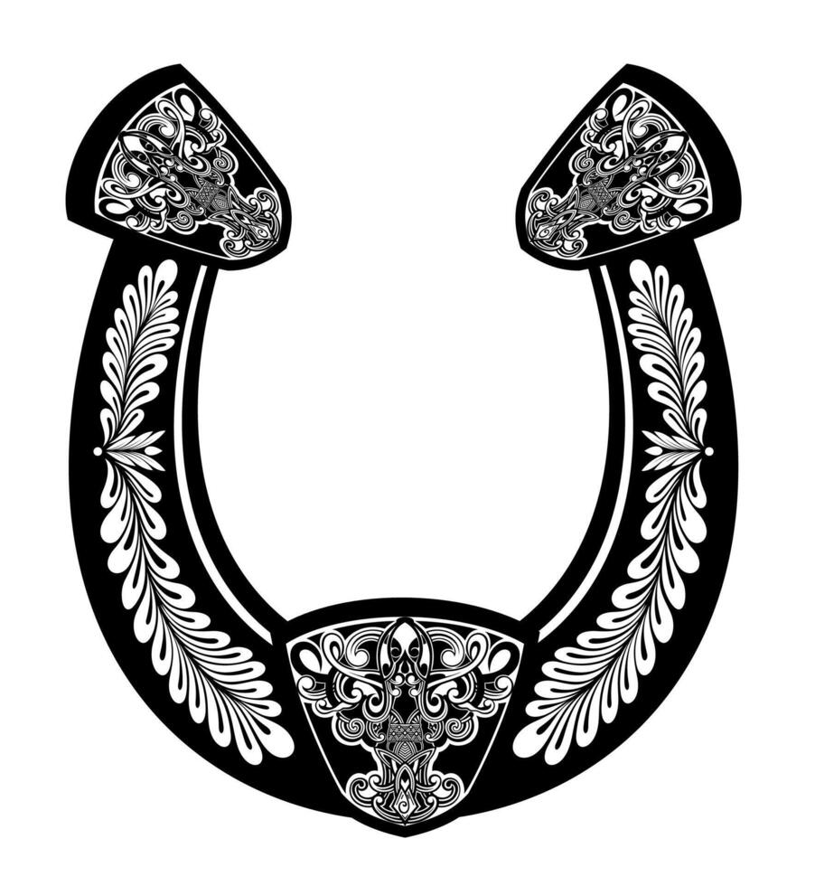 Horseshoe black silhouette for logo or pictogram vector