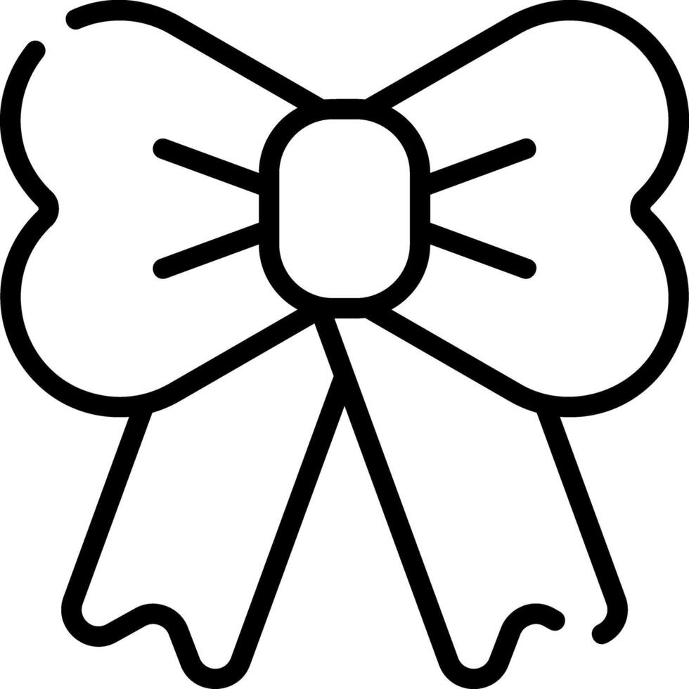 Gift Bow Outline Icon - Minimal Holiday Ribbon Design vector
