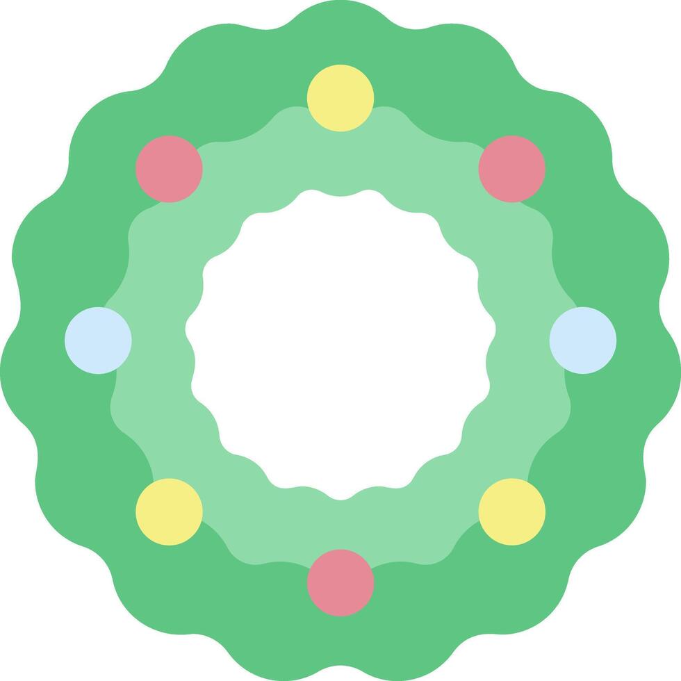 Colorful Christmas Wreath Icon - Vibrant Festive Holiday Design vector