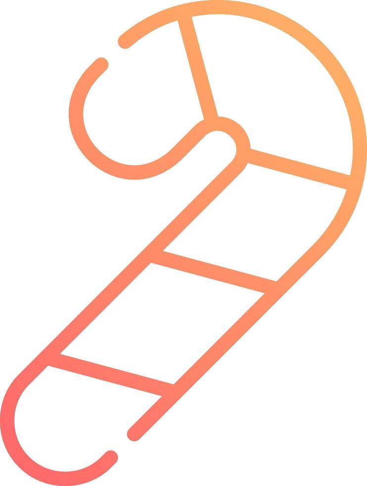 Candy Cane Gradient Outline Icon - Elegant Festive Holiday Decoration vector