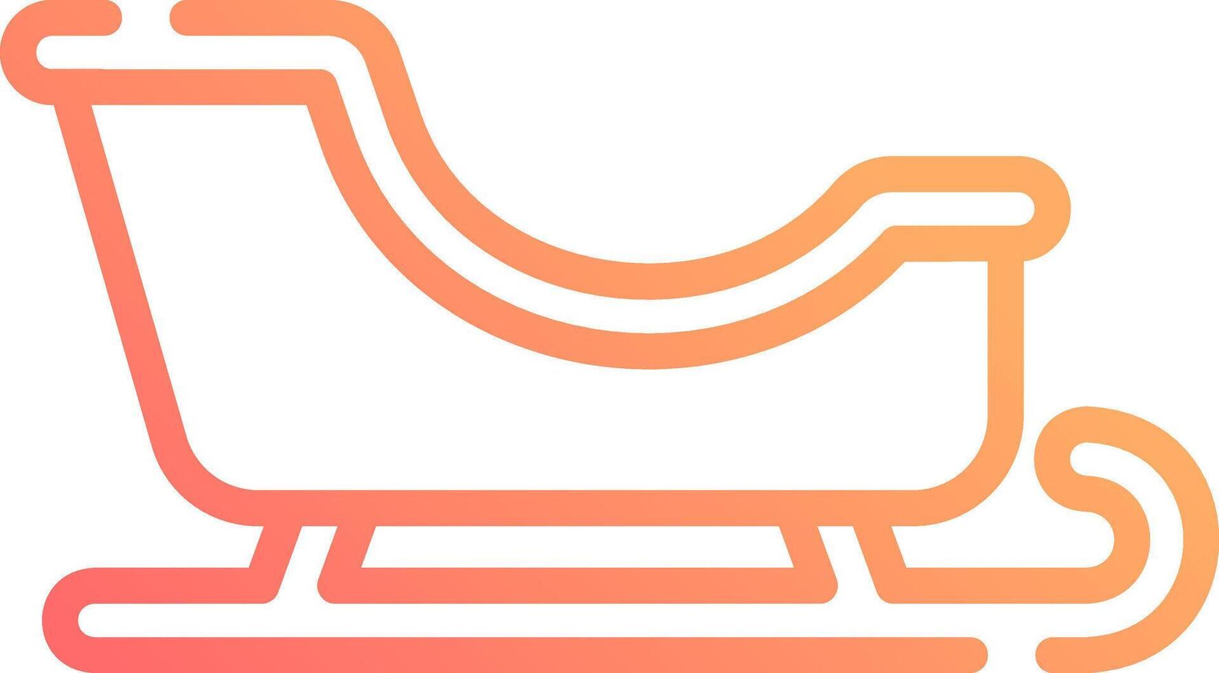 Santa Sleigh Gradient Outline Icon - Elegant Festive Decoration vector