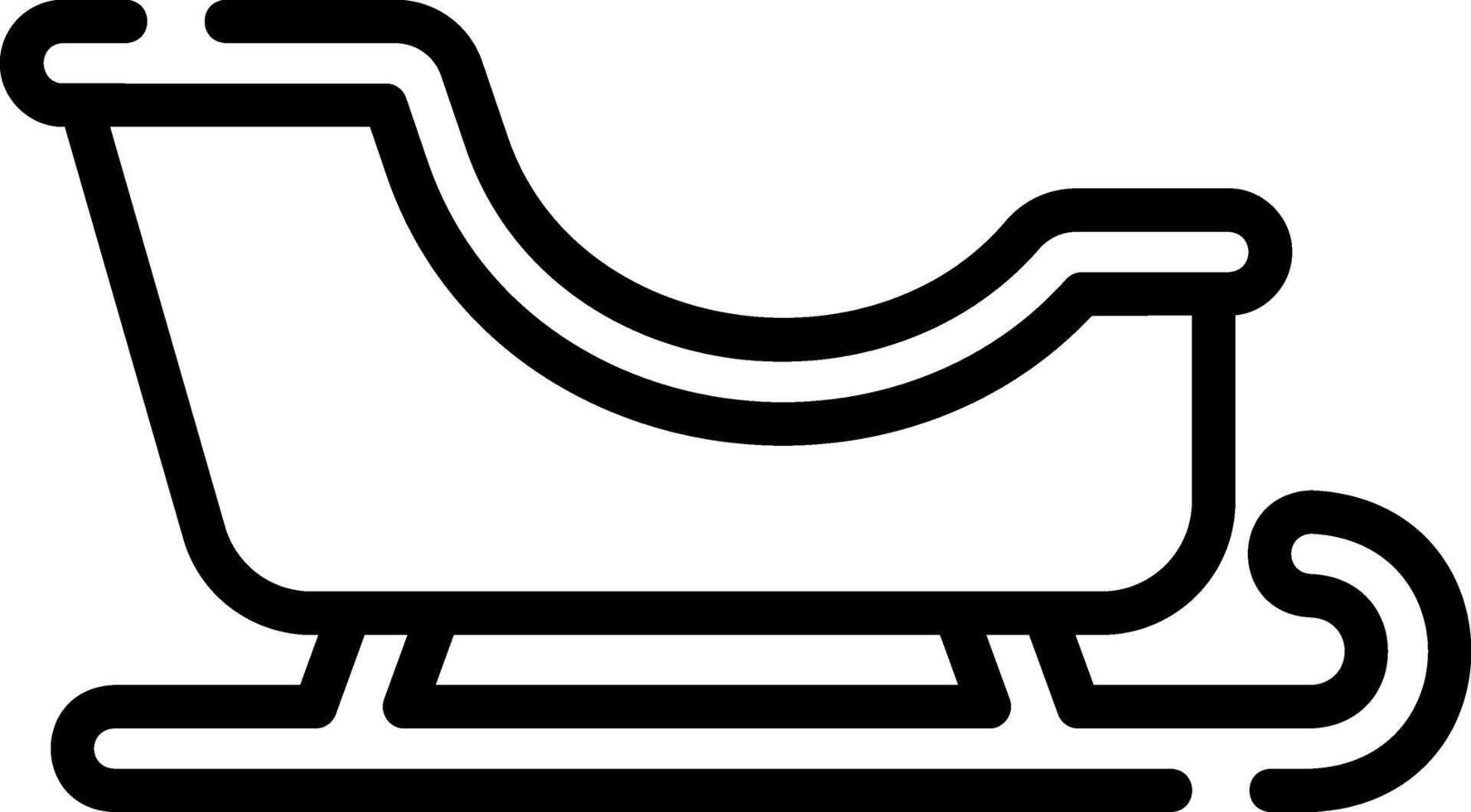 Santa Sleigh Outline Icon - Minimal Holiday Sleigh Design vector