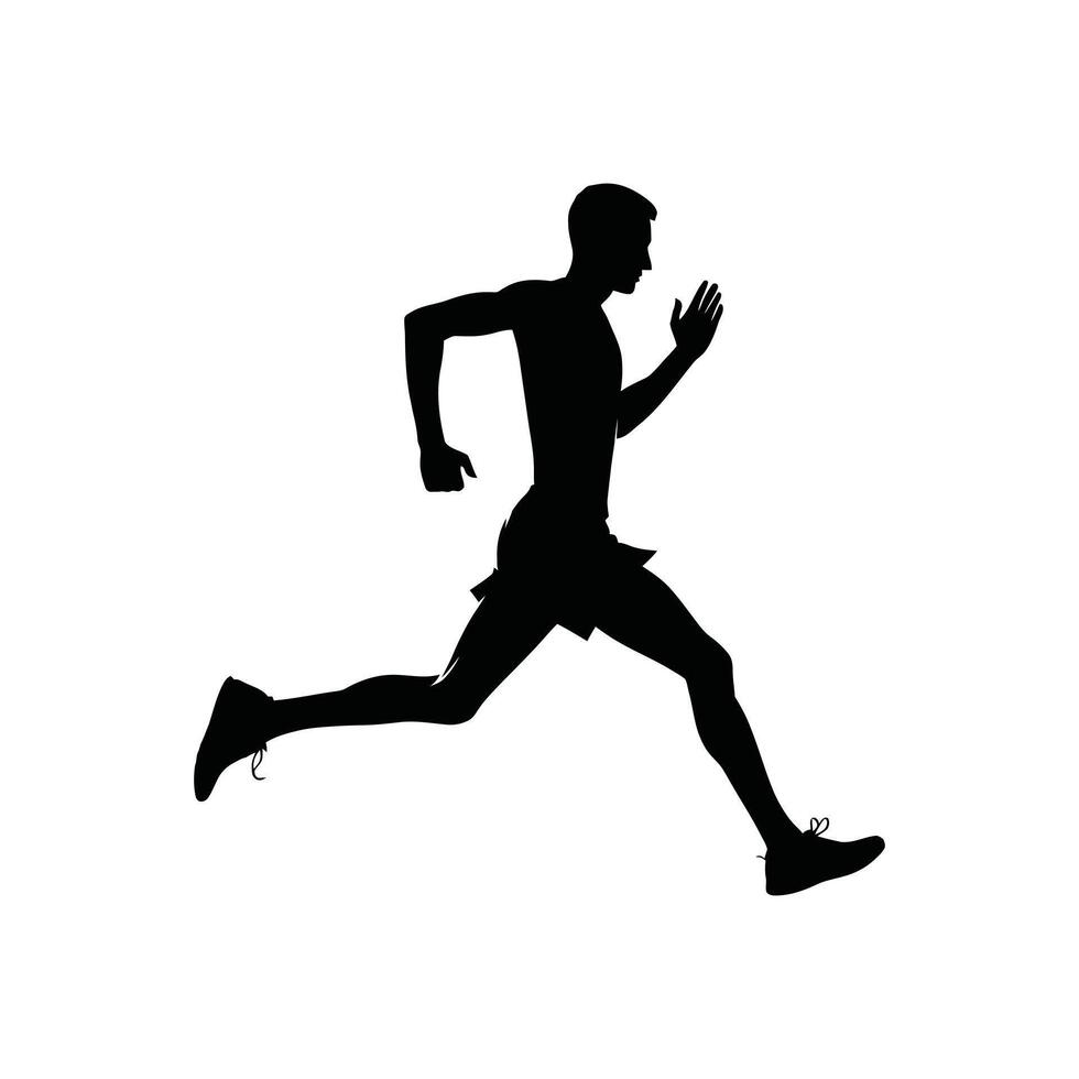 Silhouette of a Jogging Man for Exercise-Themed Graphics vector