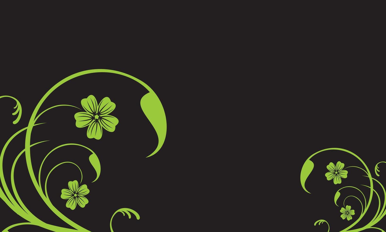 Bright Green Floral Swirl Design vector
