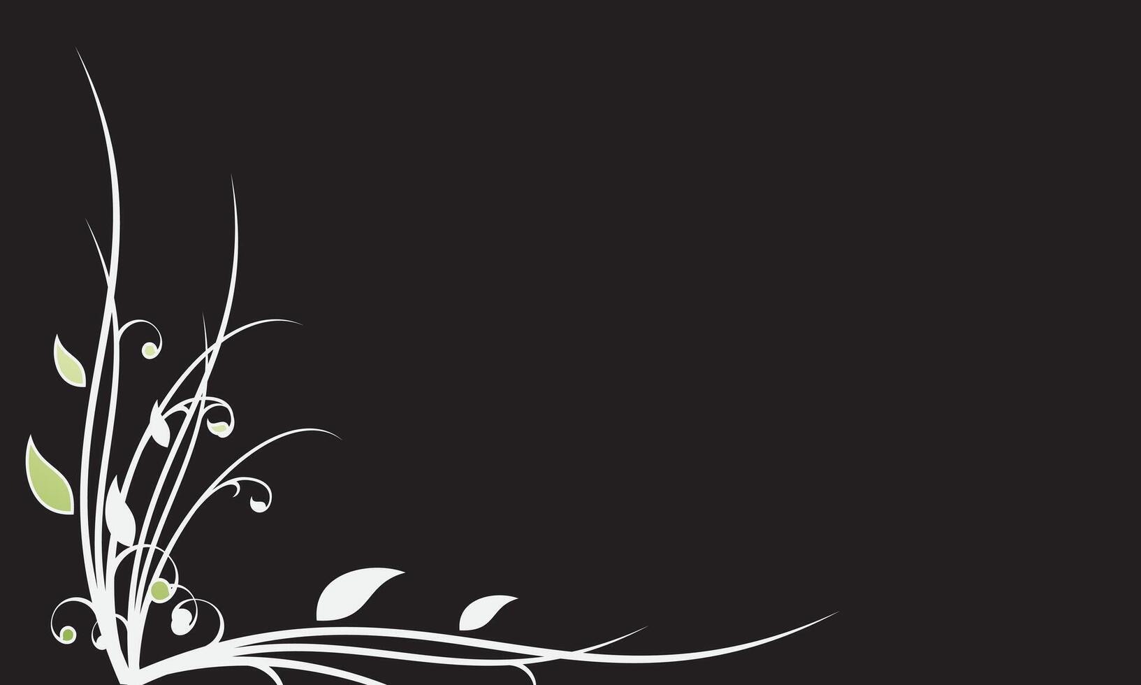 Minimal Floral Background with Green Accents vector