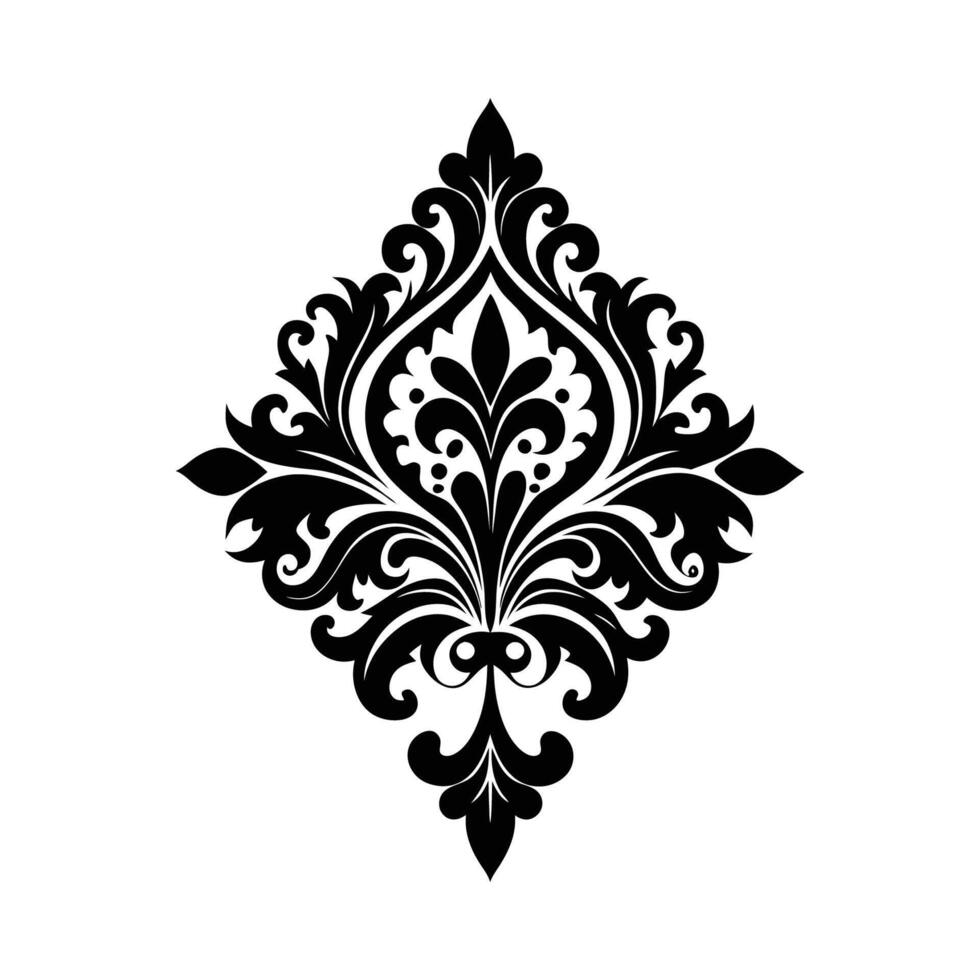 A black and white design with a floral pattern vector